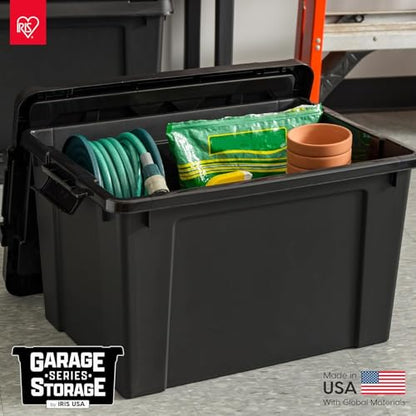 IRIS USA 6-Pack 20 Gal Heavy Duty Lockable Storage Totes with Lids, Black - color: Black, size: 20 Gal - 4 Pack