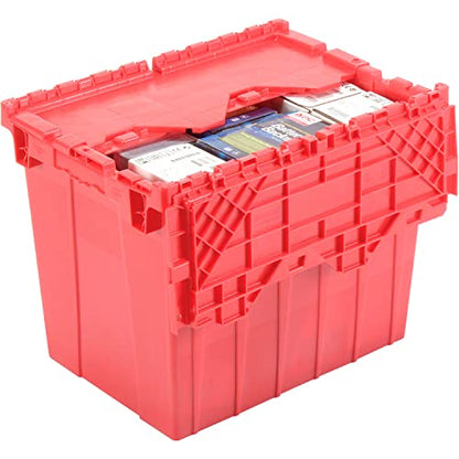 Global Industrial Distribution Container With Hinged Lid 21-7/8x15-1/4x17-1/4 Red - color: Red