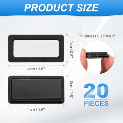 uxcell 20 Pcs Magnetic Label Holders, 1.6 x 0.8 Inch Data Card Holder with Paper Cards and Protective Films for Shelf White Board Toolbox Metal Wall Cabinet Drawer, Black - color: Black, size: 1.6 x 0.8 Inch