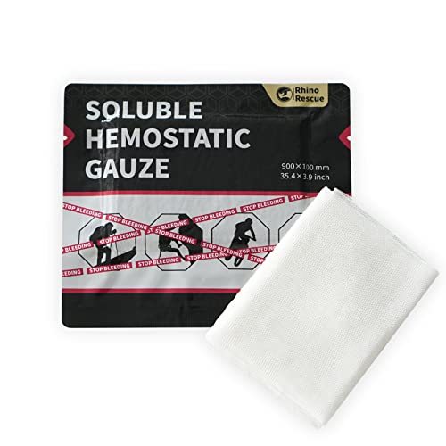 RHINO RESCUE Hemostatic Gauze Dressing 4"*35"(3ft) for Combat (1 Count) - size: 1 Count
