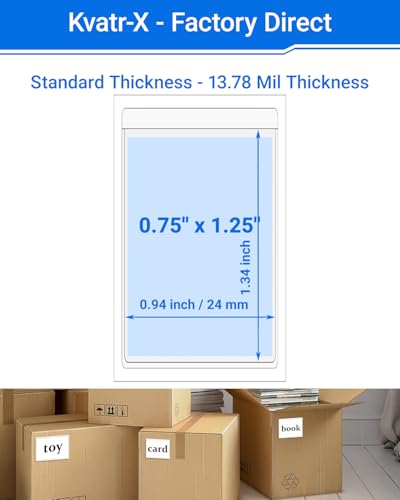 20 PCS Clear Self Adhesive Plastic Label Pockets, Top Loading Business & Library Index Card Holders, Peel and Stick Sleeves for Storage Bins, Totes, Binders and Drawers (0.75 x 1.25 Inch) - size: 0.75" x 1.25", style: Vertical
