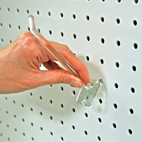 Azar Displays 800006-C Pack of 50 Clear Pegboard Hooks (Also Available in Black & White) - 6” Pegboard Hook Set (2” & 4” Pegboard J Hooks Also Available) - Polycarbonate Plastic Hooks for Retail - color: Clear, size: 6 Inch