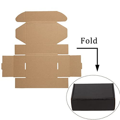 6x4x2 Inches Shipping Boxes Pack of 25, Packaging Corrugated Cardboard Mailer Boxes for Small Bussiness, Black - size: 6 x 4 x 2 inch