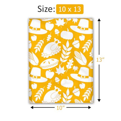 10x13 (100) Thanksgiving Fall Designer Poly Mailers Waterproof Self Sealing Tear Resistant Polymailers Shipping Envelopes Premium Printed Bags For Small Businesses - color: Thanksgiving, size: 10x13