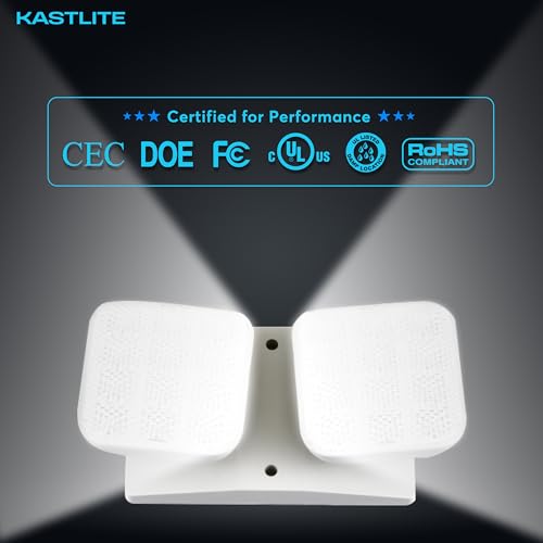 KASTLITE 2.4-Watt Indoor Adjustable Double Head Integrated LED White Emergency Remote Head, 200 Lumens | Requires Compatible Emergency Unit, 120/277V Compatible - size: 2 HEADS | INDOOR | 2.4W
