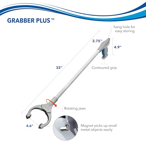 Unger 32” Grabber Plus Reacher Tool and Trash Picker Upper, Built-In Magnet and Economic Grip, Claw Pickup and Yard Clean Up, Reaching Assist for Seniors, Safely Perform Tasks - style: Grabber Plus