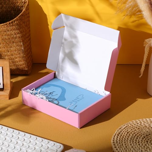 Qilery 100 Pcs 9 x 6 x 2 Inches Shipping Boxes, Pink - color: Pink, size: 9 x 6 x 2 Inches