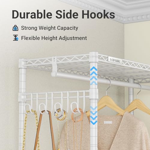 VIPEK R2 Clothing Rack for Hanging Clothes Rolling Clothes Rack Heavy Duty - color: White, size: R2