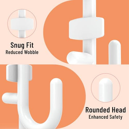 HUHOLE 100PC White Plastic Pegboard J Hooks for 1/4" Board - color: White