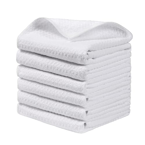 JOYMOOP Microfiber Cleaning Cloth, 6 Piece Set, Large, White - color: N