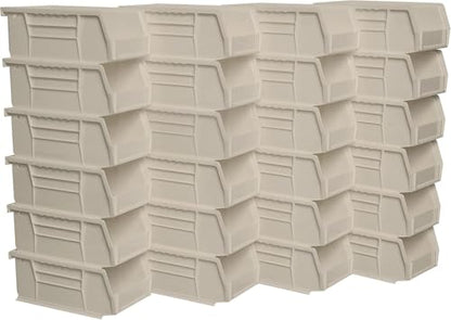 Akro-Mils 30220 AkroBins Plastic Storage Bins, 7"x4"x3", Stone, 24-Pack - color: Stone
