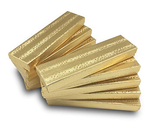 TheDisplayGuys 25 Cardboard Jewelry Gift Boxes with Inserts - Gold Foil - size: 25 Pack