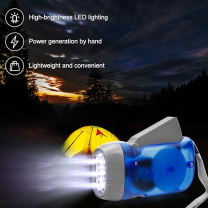 Mudder 24 Hand Crank Flashlight, Blue - color: Blue
