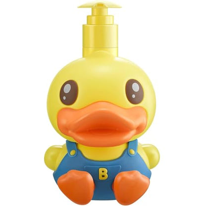 Super Cute 3D Soap Dispenser for Bathroom Toilet Kitchen Dish Soap Shampoo Lotion Hand Sanitizer Shower Cartoon Animal Duck Birthday Gift Empty Refillable Pump Bottle Yellow Blue - color: Yellow-blue