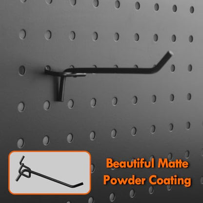 Pegboard Hooks Accessories 62pcs Metal Peg Board Tool Hangers (Black) - color: Black