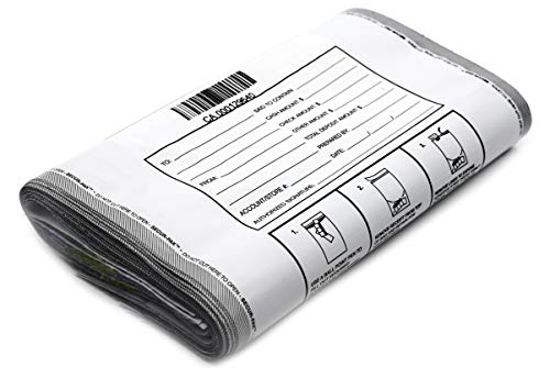 Secur-Pak Deposit Bags - Pack of 100 - Bill Capacity - color: White, size: 9x12 (1000 cap)