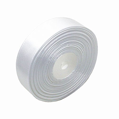 White Satin Ribbon 1 Inch for Gift Wrapping, 50 Yards in Length - color: White, size: 1"