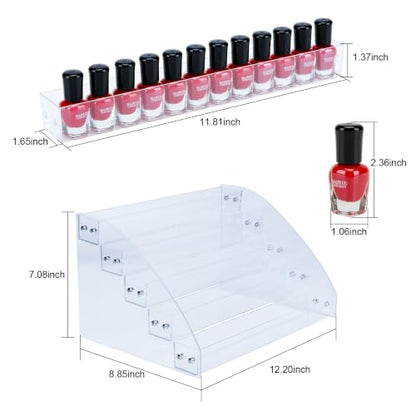KINGROW Nail Polish Organiser 5 Tier Clear Desktop Rack Easy Assembly - size: 5 Layers