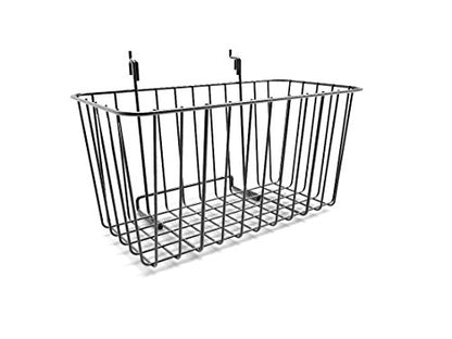 FixtureDisplays® Set of 2 Pcs 12 x 6 Wire Rectangular Basket for Gridwall or Slatwall - Black119076 119076