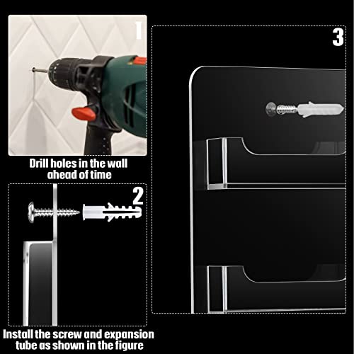 Hillban Acrylic Business Card Holder Wall Mount Office, 20 Pockets - size: 20 Pockets