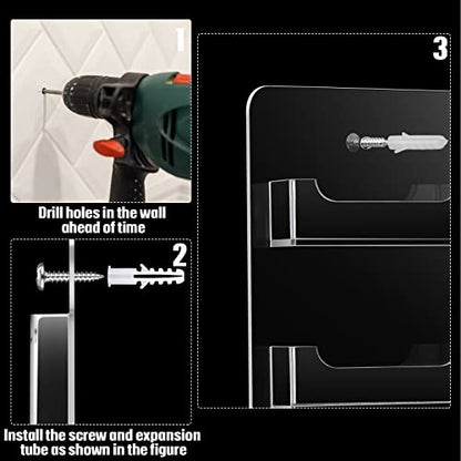 Hillban Acrylic Business Card Holder Wall Mount Office, 30 Pockets - size: 30 Pockets