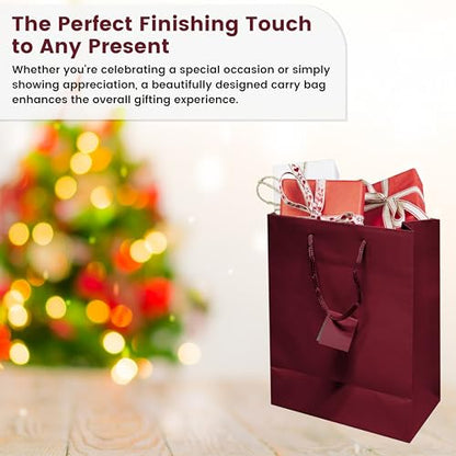 Novel Box Burgundy Gift Bags with Handles 10 Pack 4.75x3.25x6.75 Inches - color: Burgundy, size: Small