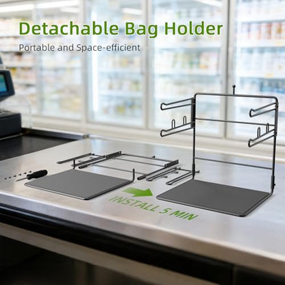 Plastic Bag Holder, Metal Base Grocery Bag Organizer - color: Black