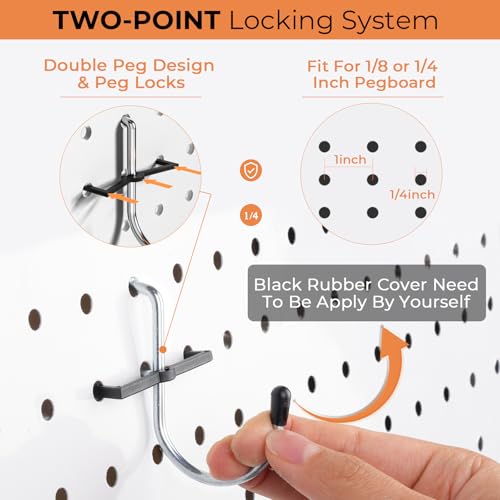 INCLY 120PCS Pegboard Accessories Organizer Kit with Peg Borad Hooks & Bins - size: 120 PCS