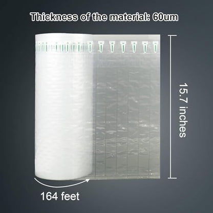 Inflatable Bubble Cushioning Wrap Roll Wine Bottle Protector, Packing Materials for Shipping and Moving Glass Fragile Items, 15.7 Inches *164 Feet Large Wide Liquor Travel Bags Alcohol Shipper