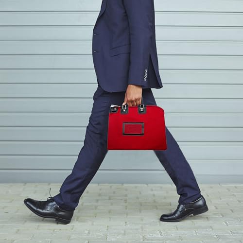 Lockable Fire Resistant Document Bag, Red - color: Red
