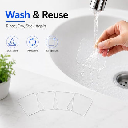 LMJIA Heavy Duty Double Sided Tape, Clear Reusable Mounting Tape Picture Hanging Adhesive Tape Removable Wall Tape Adhesive Poster Tape - size: Square-2.4inch*2.4inch