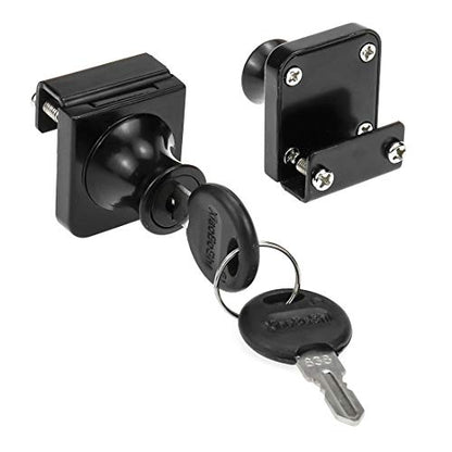 Black Glass Case Lock, 1.38x1.26 Inch Rectangle, 2 Sets, Keyed Different - color: Black, size: 1.38 x 1.26 Inch