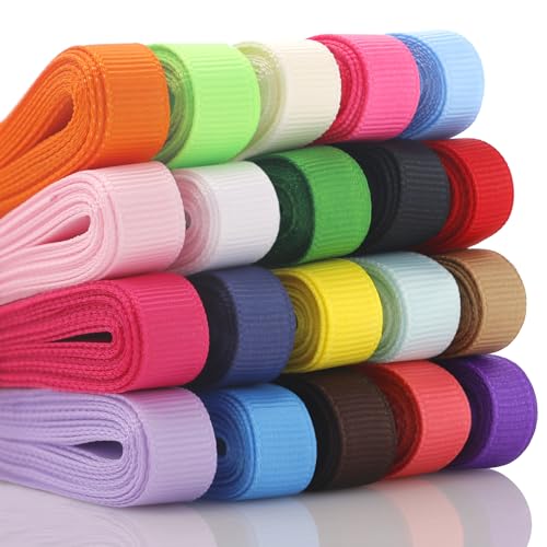 QingHan Grosgrain Ribbon 3/8 Inches 40 Yards (20 Colors x 2yards) - color: Multi