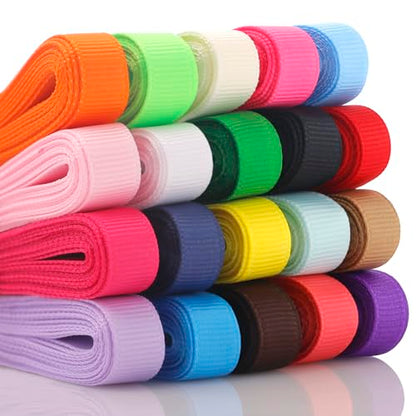 QingHan Grosgrain Ribbon 3/8 Inches 40 Yards (20 Colors x 2yards) - color: Multi