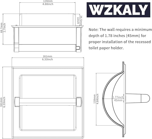 Recessed Toilet Paper Holder Wall Mounted Oil Rubbed Bronze - color: Oil Rubbed Bronze