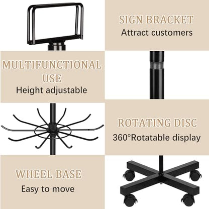 6 Tier Retail Display Stand Store Display Rack, Black - color: 6 Tier Black