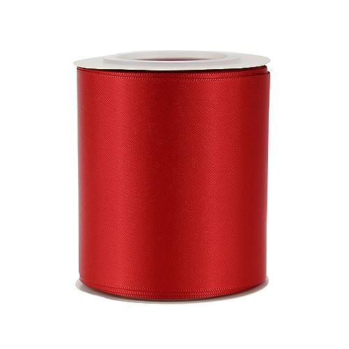 Red Double-Faced Satin Ribbon, 3 Inch x 10 Yards - color: Red