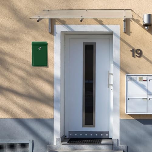 Metal Money Box with Lock Donation Cash Box Collection Safe Suggestion Box Wall Mounted Mailbox for Home Office, Outdoor, Farmstand - color: Green