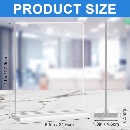 Dynta 24 Pack Acrylic Sign Holder 8.5 x 11 Inches Clear Table Sign Holder - size: 8.5x11 Inches