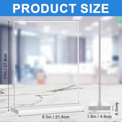Dynta 48 Pack Acrylic Sign Holder 8.5 x 11 Inches Clear Table Sign Holder - size: 8.5x11 Inches (Pack of 2)