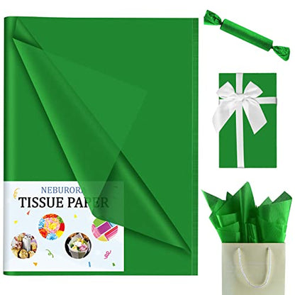 NEBURORA 60 Sheets Green Tissue Paper Set Christmas Gift Wrap Paper(Green) - color: Green
