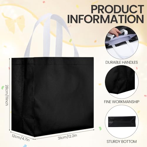 Eccliy 80 Pcs Reusable Gift Bags, Large, Black - color: Black, size: Large