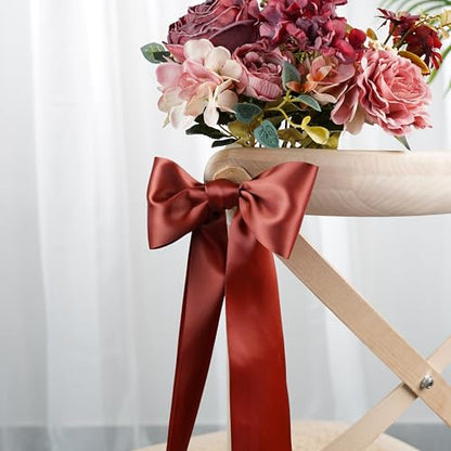 Rust Red Double-Faced Satin Ribbon, 3 Inch x 10 Yards - color: Rust