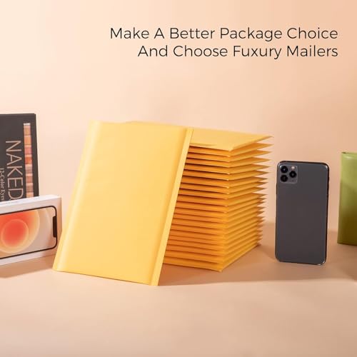 Fuxury Kraft Bubble Mailers 6x10" 600Pack Strong Adhesion Padded Envelopes - color: Yellow, size: 6x10" 600PC