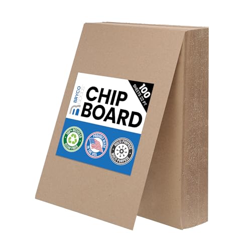 Bryco Goods Chipboard Sheets 8.5" x 11" - 100 Sheets, 22-Point, Made in USA