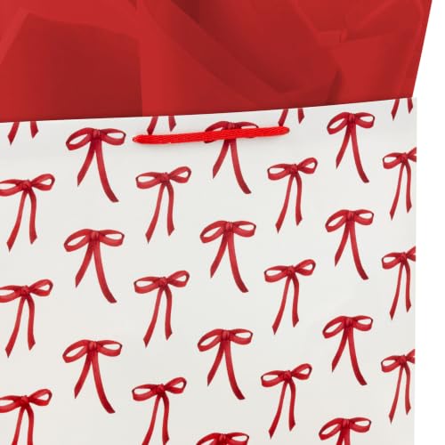 Hallmark 10" Large Gift Bag with Tissue Paper and Blank Card (Red Bows) - style: Red Bows
