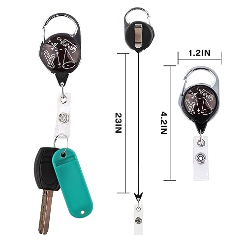 Math Lanyard with ID Badge Holder and Retractable Reel Clip, Student Teacher Lanyard with ID Card Holder for Keys Neck Strap, School Lanyards for Teacher Teenage Office Gifts - color: Math