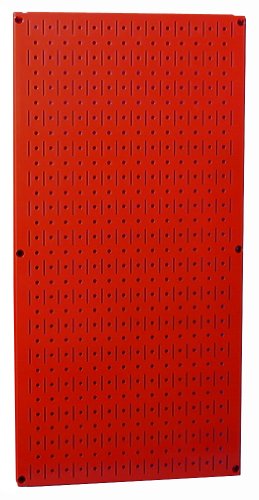 Wall Control Pegboard 32in x 16in Red Metal Pegboard Tool Board Panel - color: Red