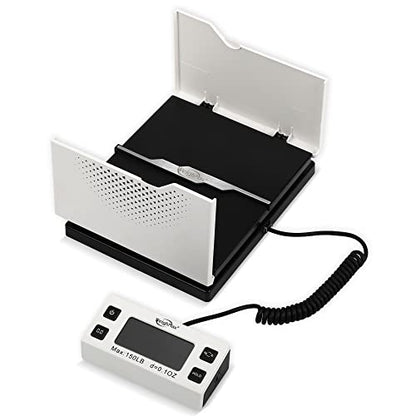 Weighmax W-8809 150 lbs x0.1oz Digital Shipping and Postal Scale with Extended Display, White, Battery and Ac Adapter Included - color: White