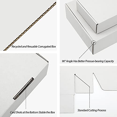 10x7x3 inch White Shipping Boxes for Small Business- Set of 25 - color: White, size: 10x7x3